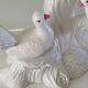 Vintage Italian ceramic table lamp with doves.