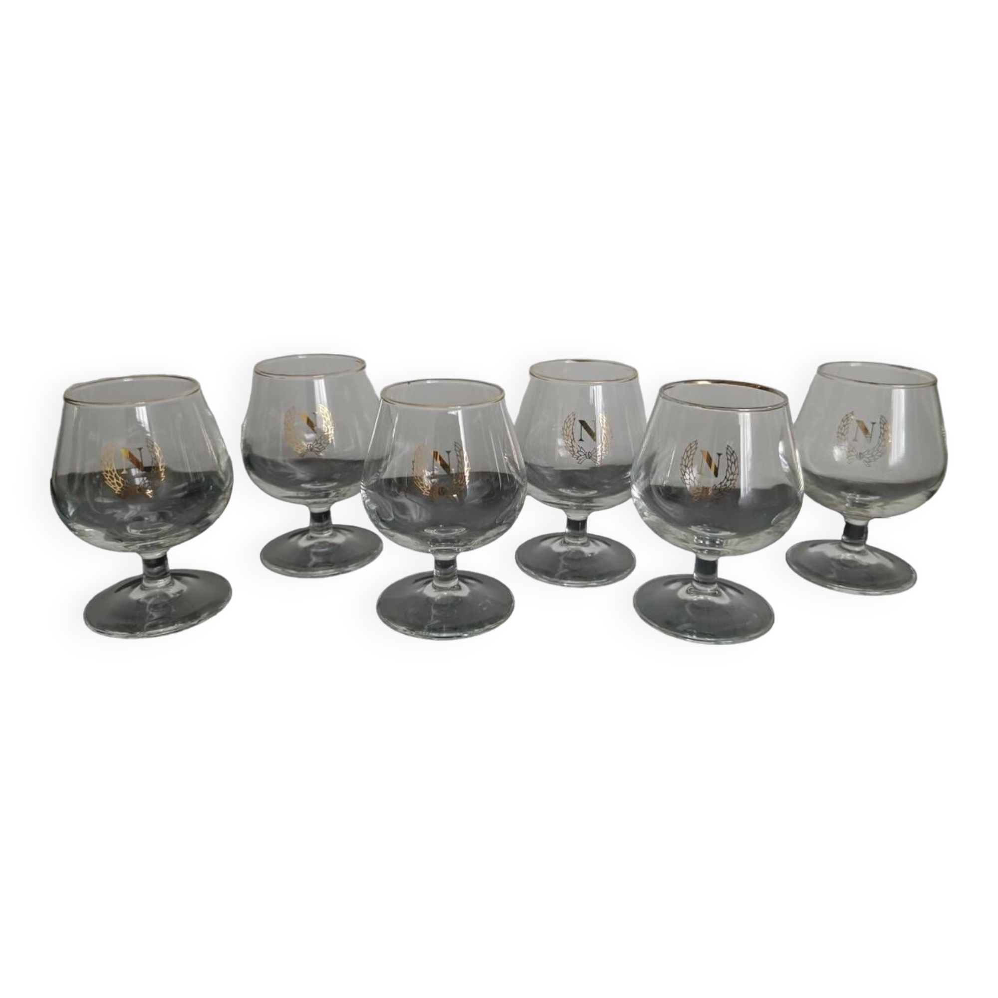 Set of 6 Napoleon cognac glasses