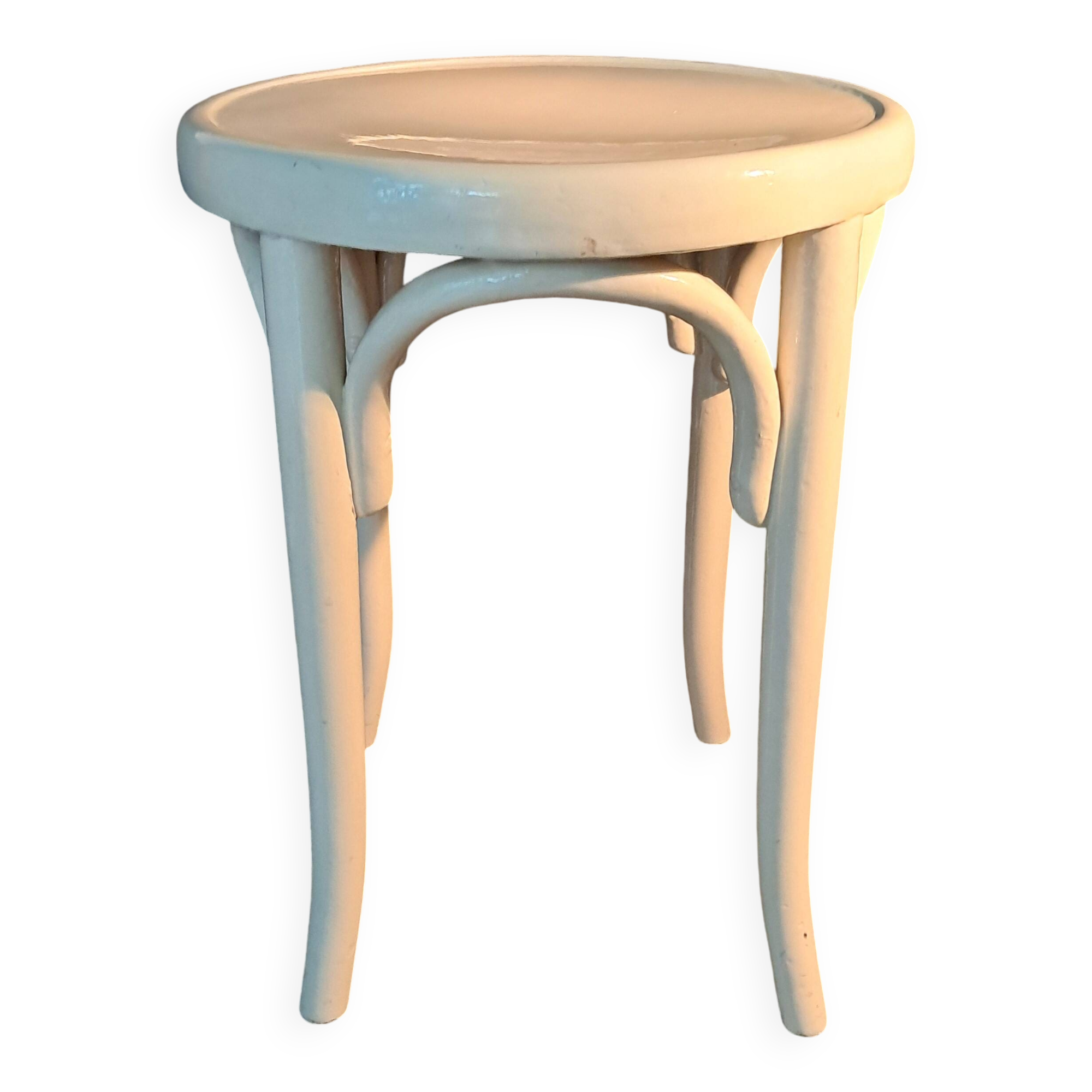 White lacquered beech stool 1950/1960.