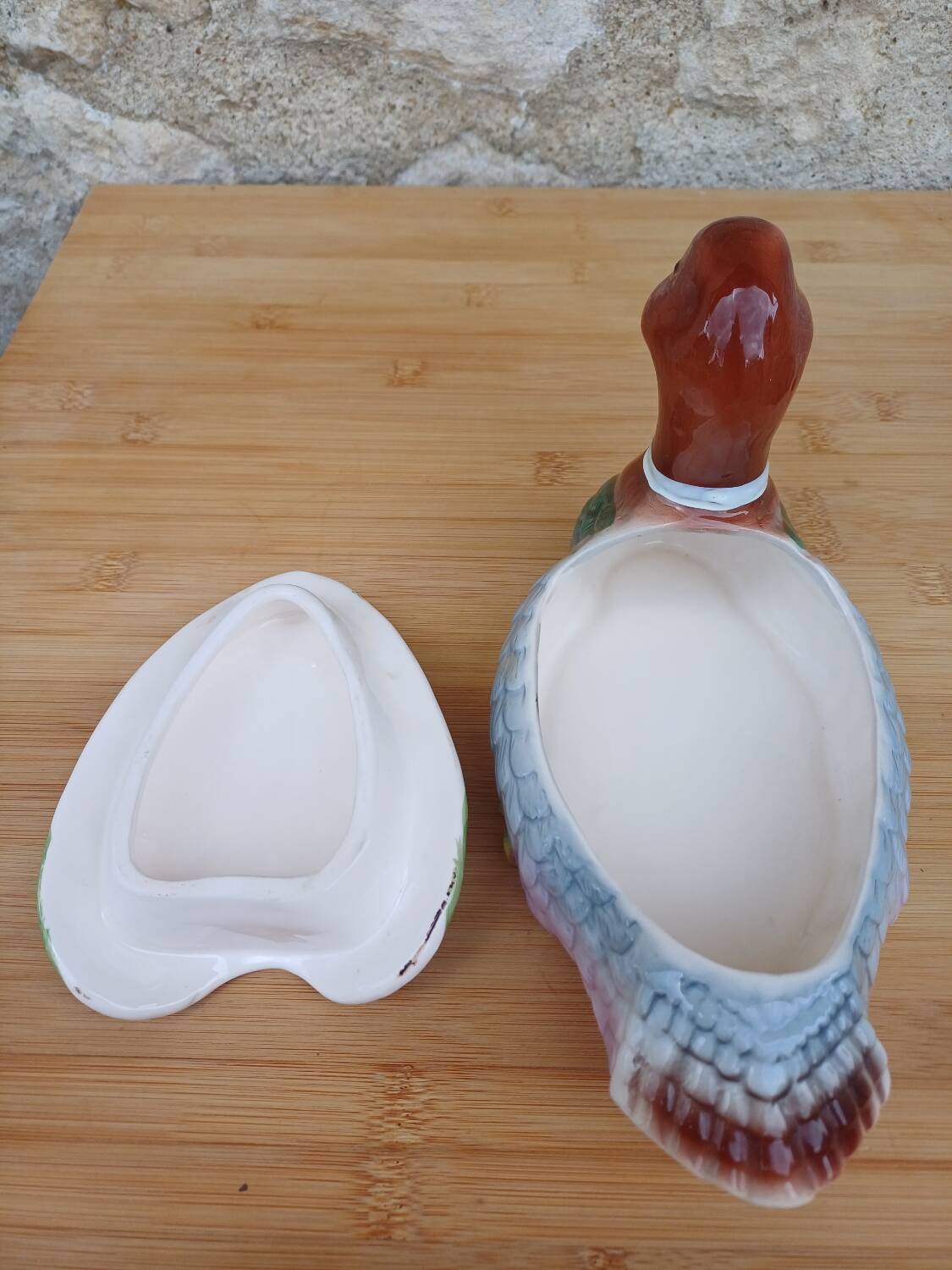 Boîte canard en céramique peinte à la main