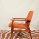 Scandinavian modern chair orange corduroy H.Lis 