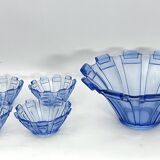 Art Deco Murano glass serving bowl set of 13. Italy 1930s