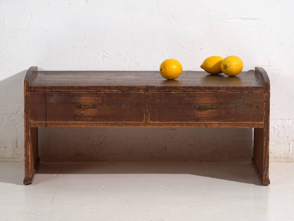 Japanese low table with cedar drawers – Showa period (c. 1926–1970)