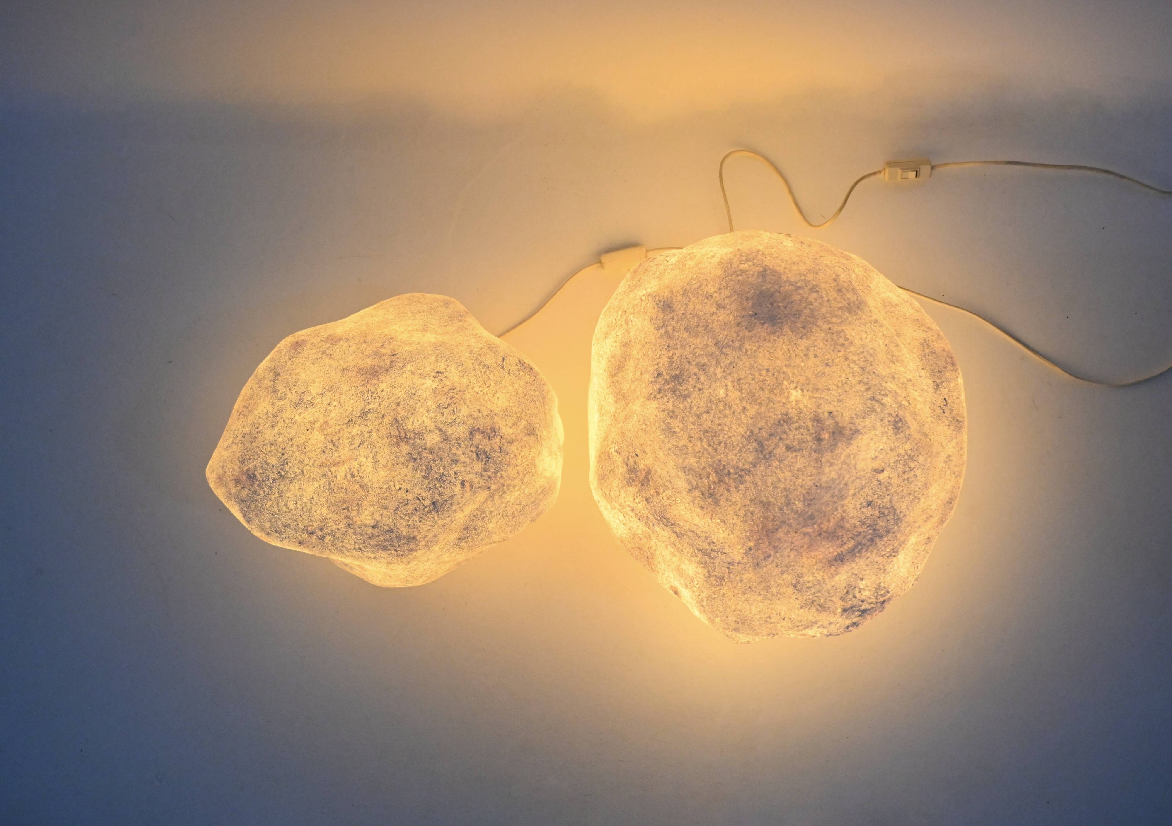 "Dora" stone lamps, created by André Cazenave for Atelier A.