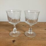 2 stemmed glasses