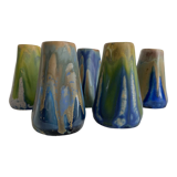 5 glazed ceramic vases 1930