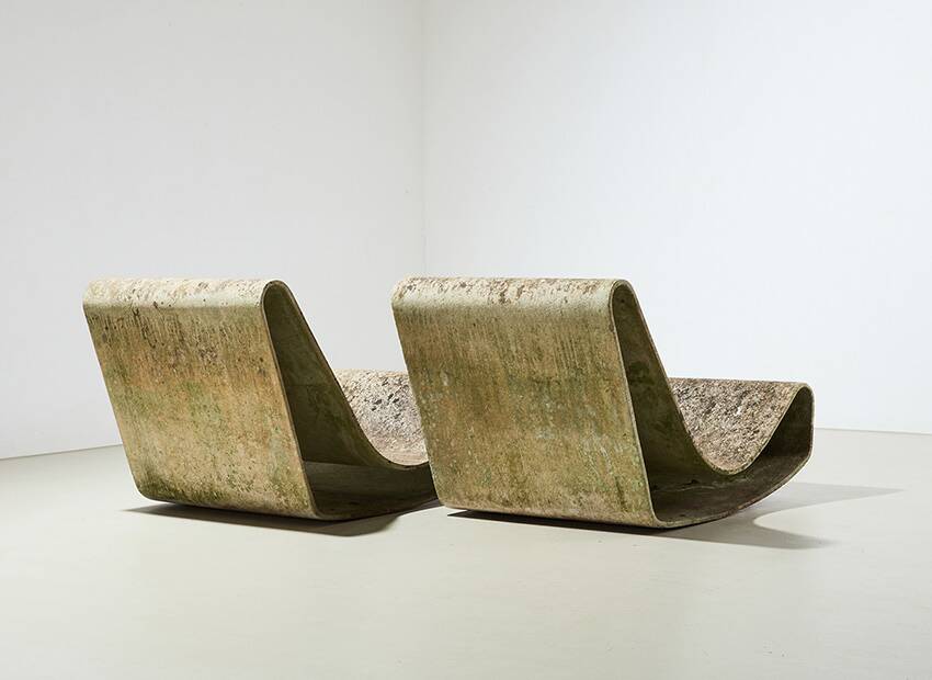 Willy Guhl Early Pair of Loop Chairs for Eternit Switzerland 1954