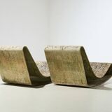 Willy Guhl Early Pair of Loop Chairs for Eternit Switzerland 1954