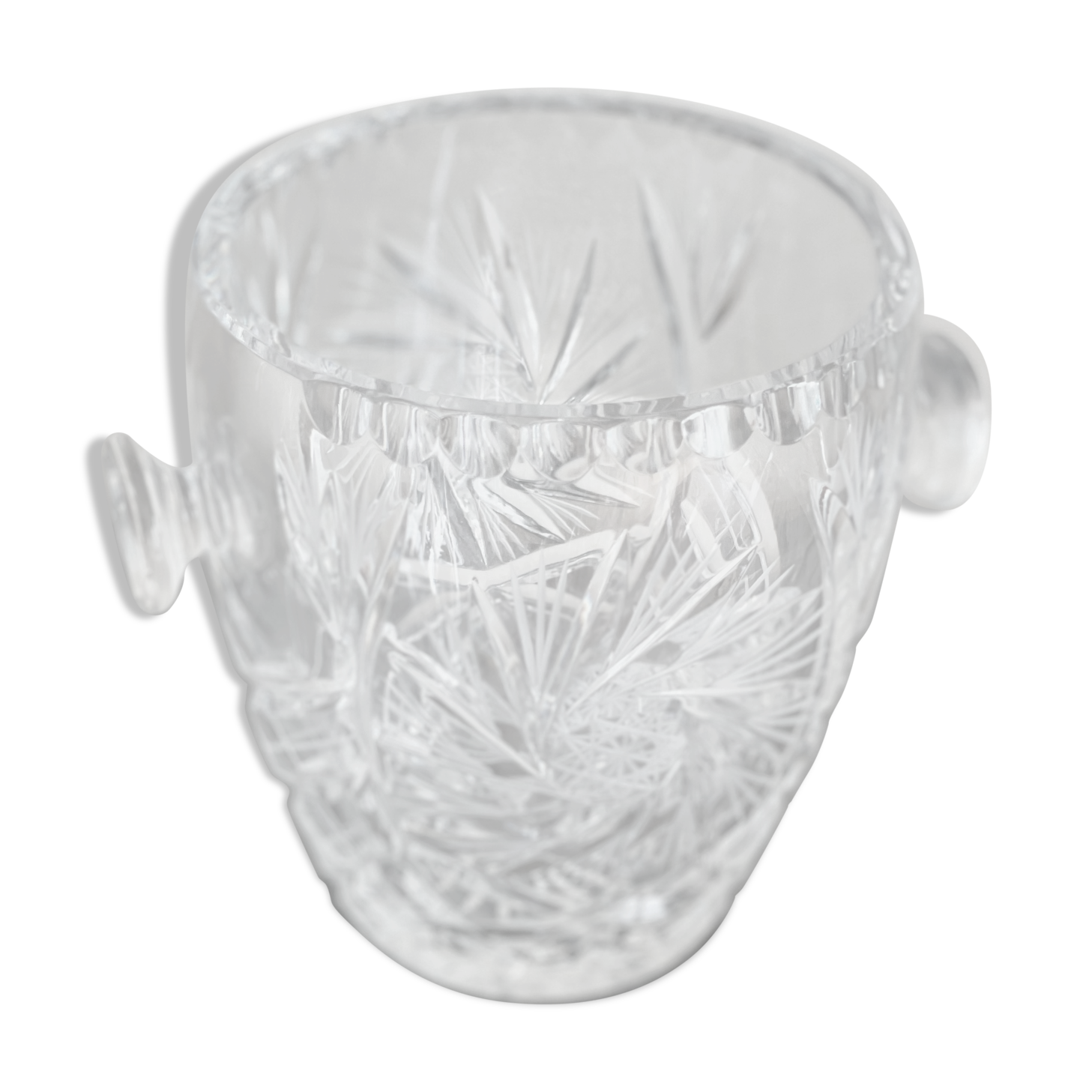 Cut crystal ice bucket