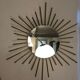 Miroir soleil acier doré vintage années 60