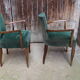 Pair of bridge art deco velvet armchairs