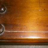 Mahogany rolling library with green leather top