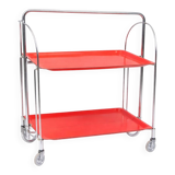 Table bar pliante en métal et panneau composite Dinett, rouge