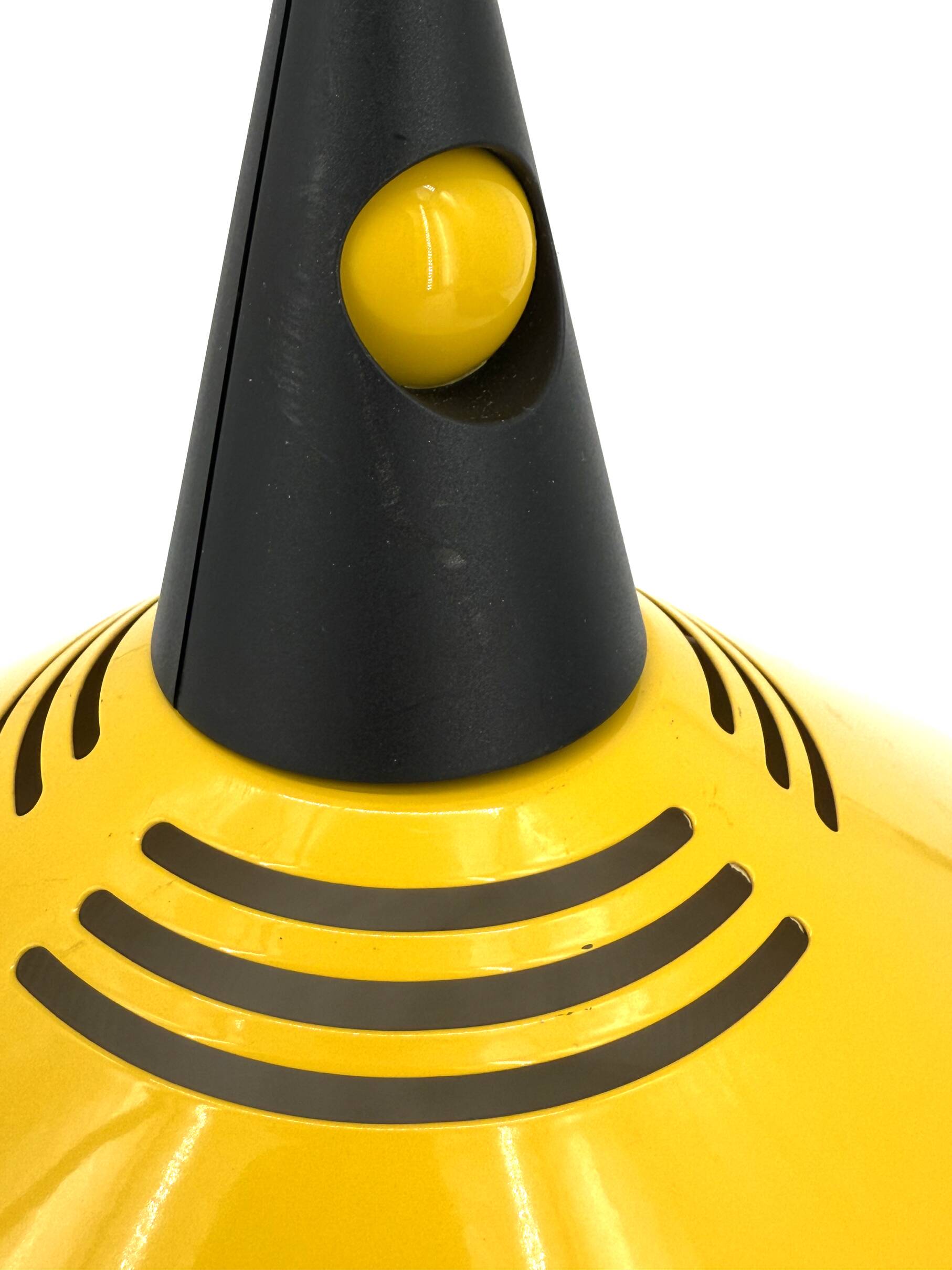 Vintage yellow and black lacquered metal pendant light