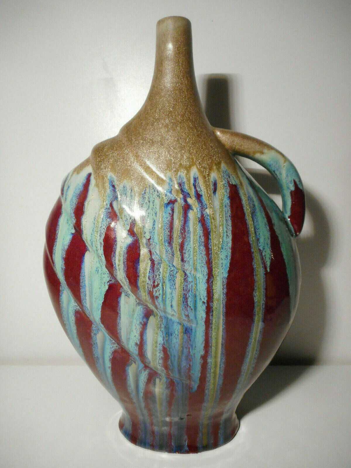 Vase soliflore in glazed ceramic earthenware vintage contemporary art 20th century