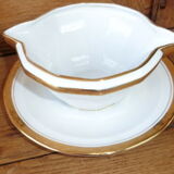 Limoges porcelain saucière by A.Blin vintage Vierzon décor