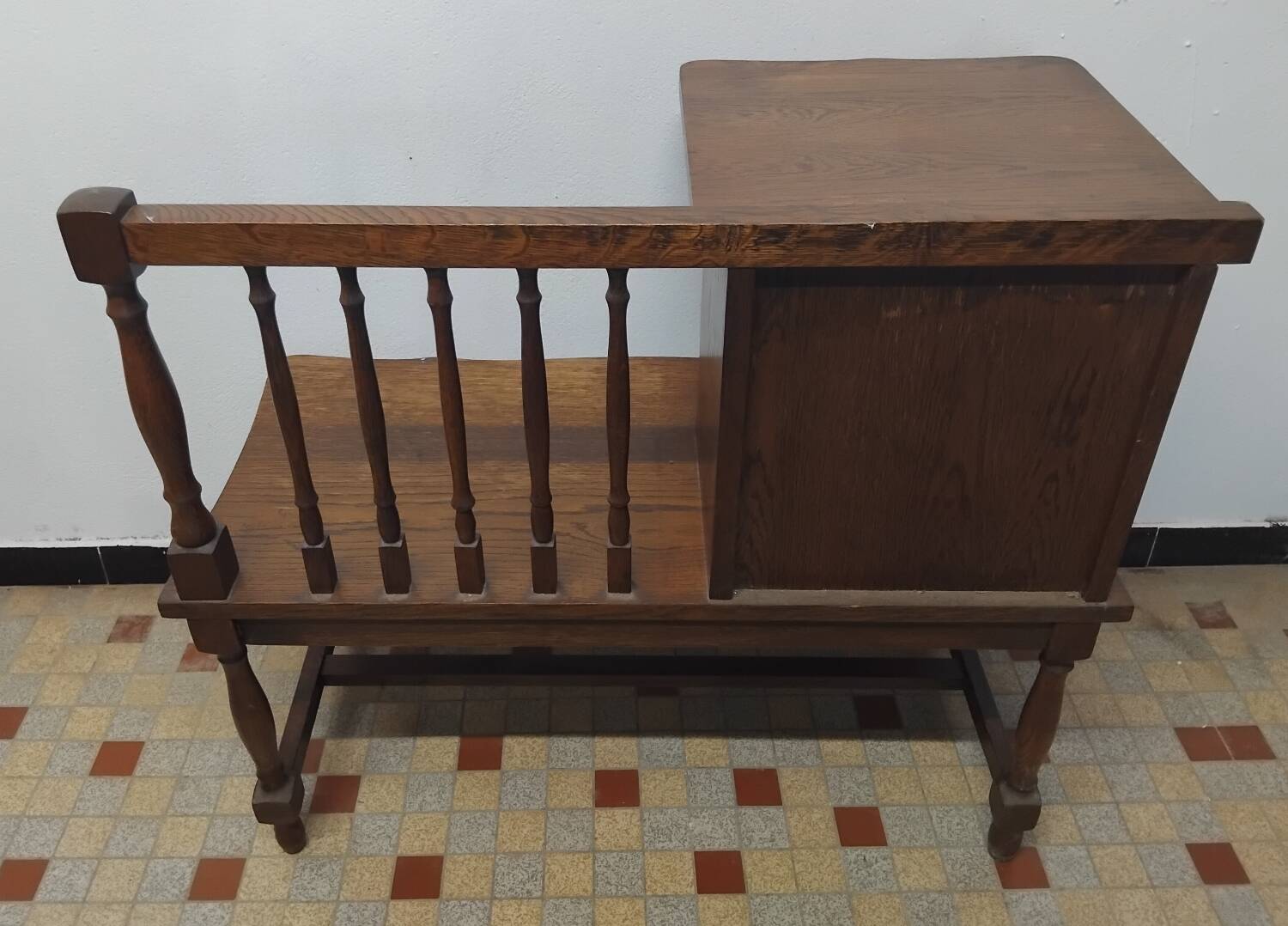 Antique vintage telephone bench furniture