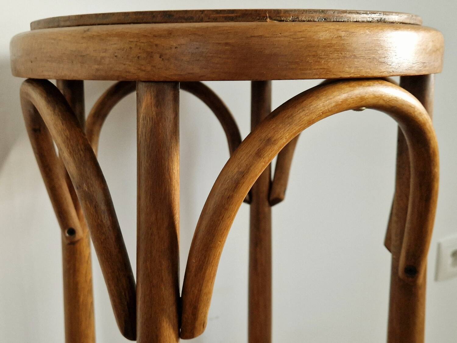 1940s curved wood side table