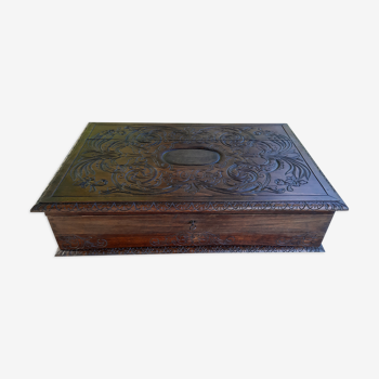 Large carved wooden box