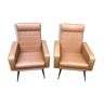 Pair of vintage armchairs in skaï
