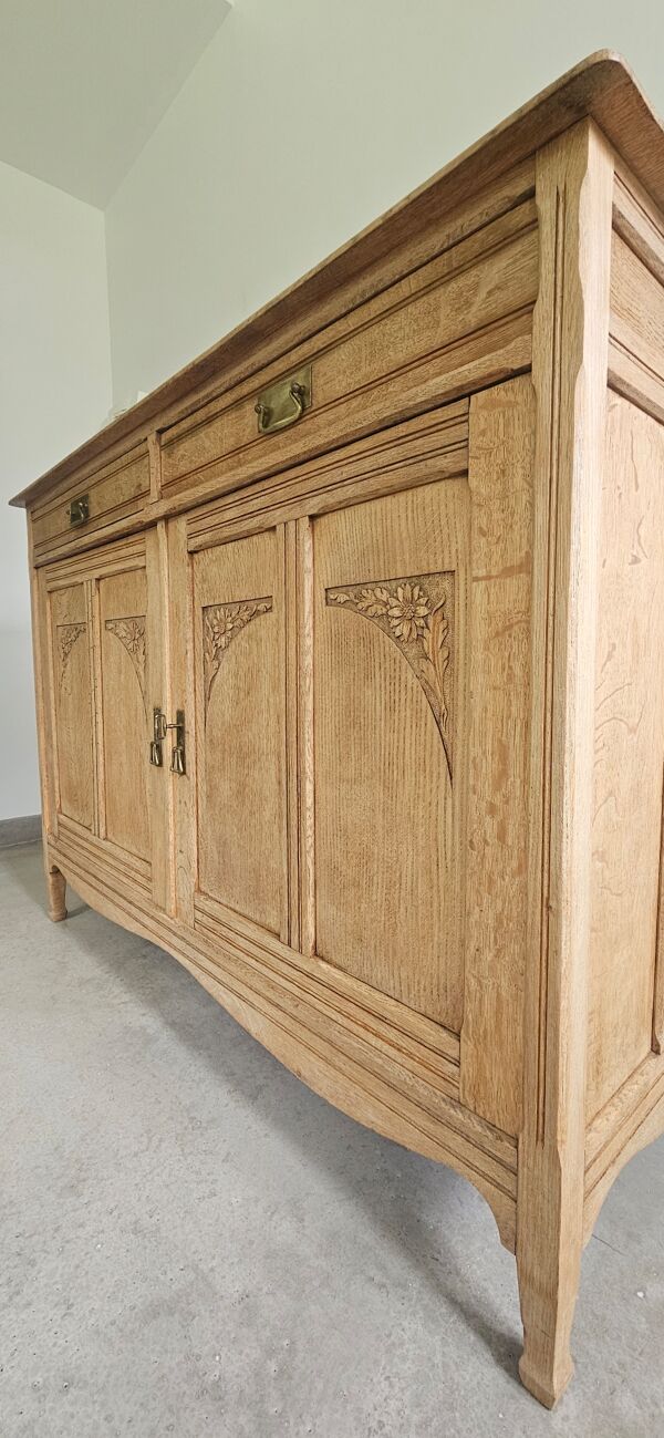 ancien bahut buffet meuble parisien chêne art deco