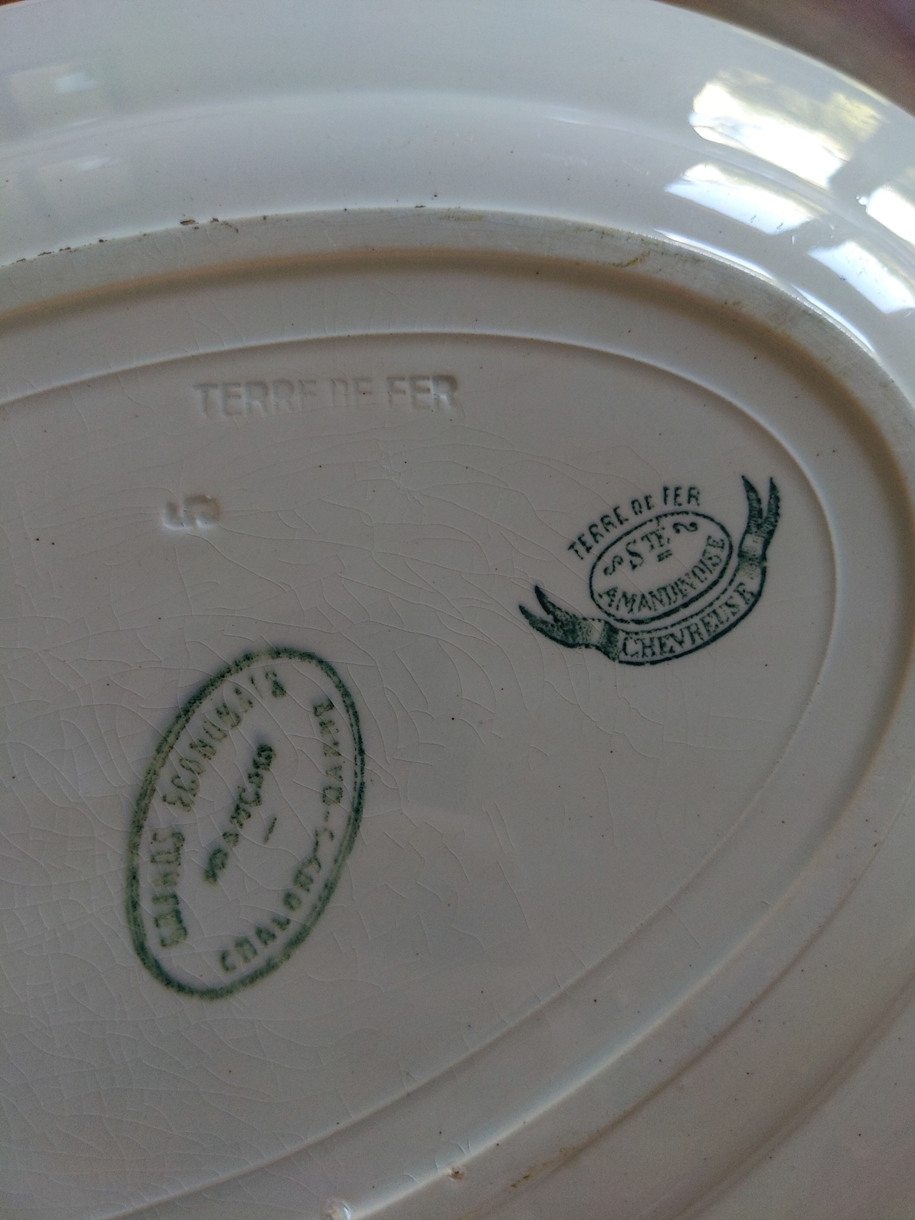 Vintage old dish land of iron Amandinoise