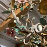 Lustre en fer forgé floral