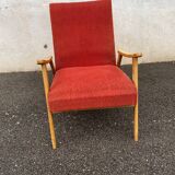 Red boomerang armchair