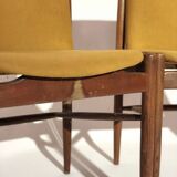 Set of 4 italian style chairs 1960 - rosewood and fabric