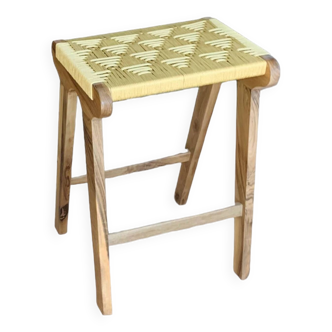 Tabouret de bar en bois de noyer massif