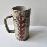 Ceramic mug signed Gustave Reynaud (Le Mûrier) Vintage Design Years