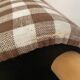 Children's pouf in Vichy chocolate fabric H28 X L 24