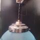 Blue glass ball pendant light