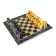 Vintage Italian genuine alabaster chess set with carved pieces, 1970