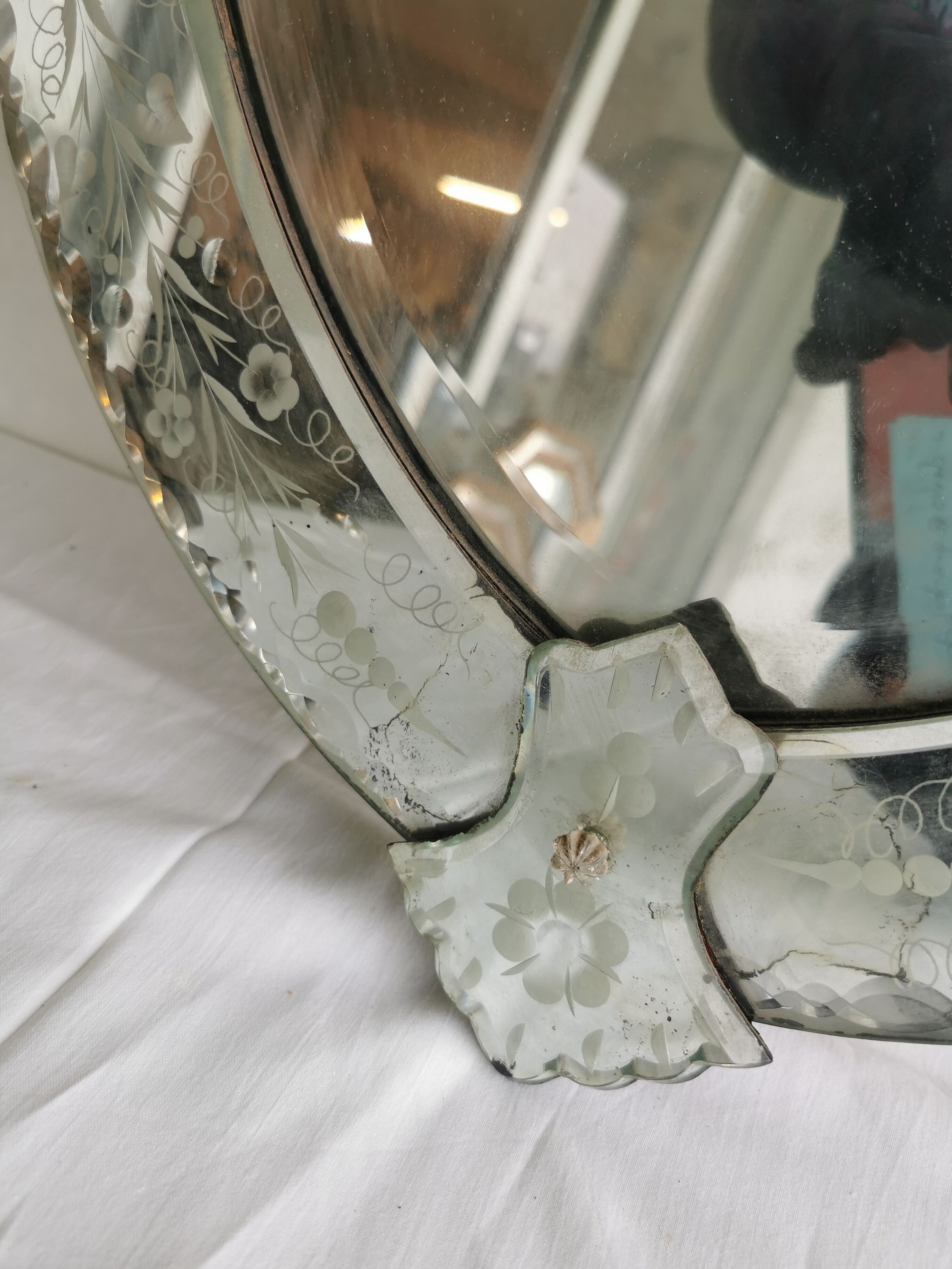Venetian mirror mid-XXth beveled ice