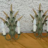 Pair of vintage epi de blé wall lamps