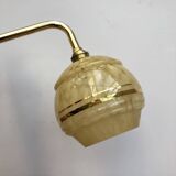 Vintage tulip wall lamp in yellow and gold Clichy glass