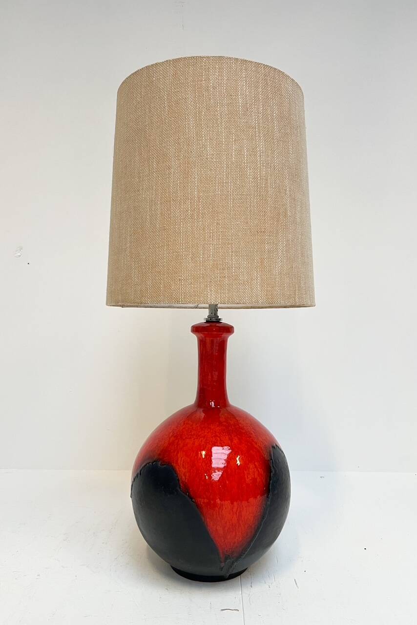 Spherical ceramic lamp in West Germany style, 1960s
