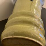 Vase en céramique émaillée évasé bleu, jaune vert