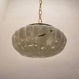 White Murano Glass Light Pendants Set of 2 1980’s