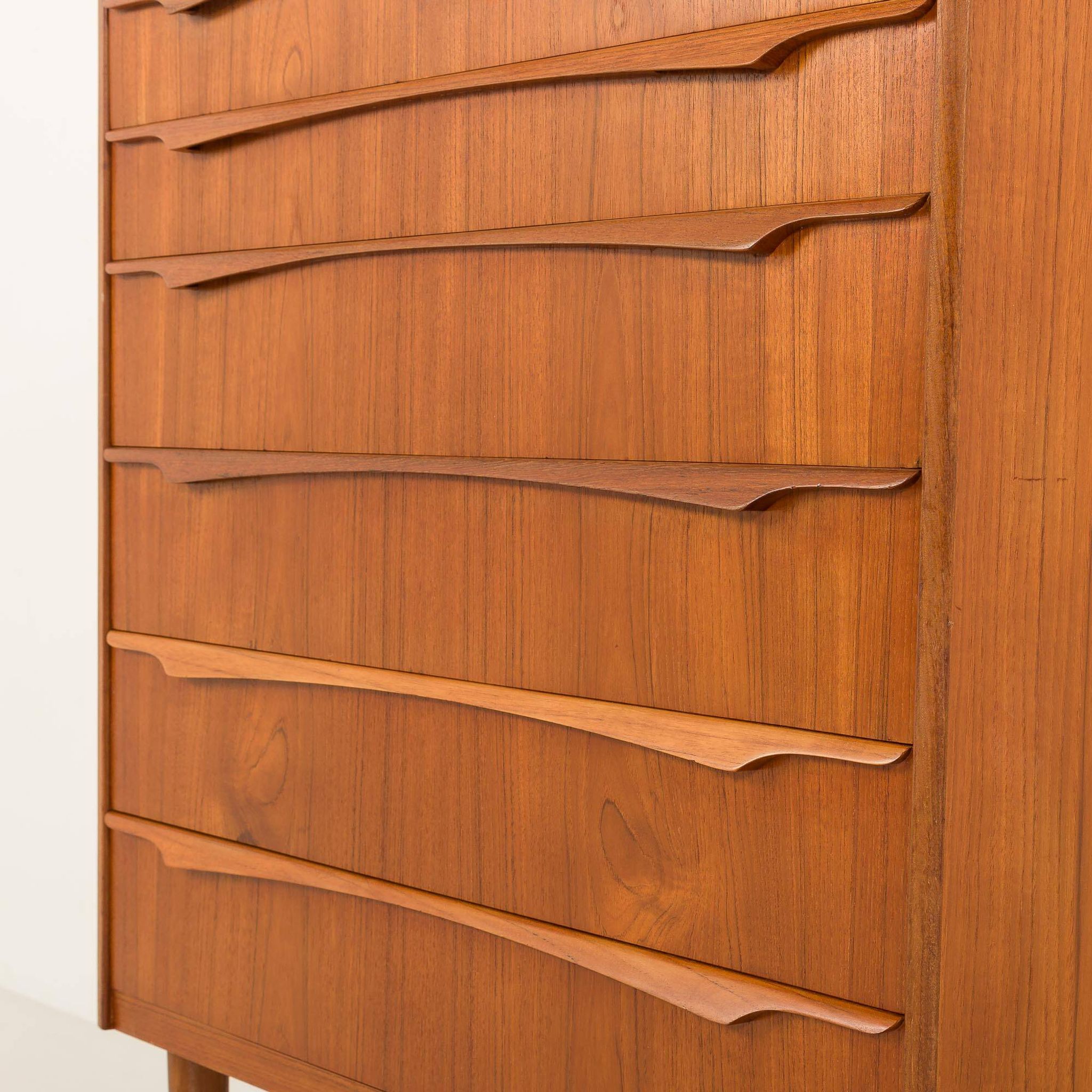Danish mid-century teak chest of drawers by Genega Mobler, 1960s