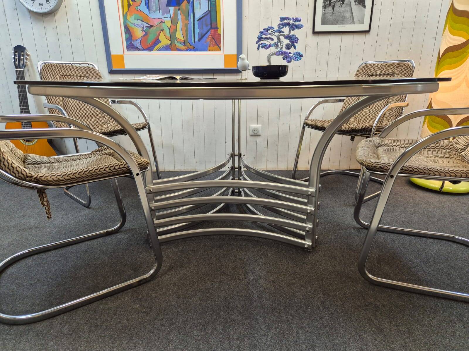 Vintage chrome space age table