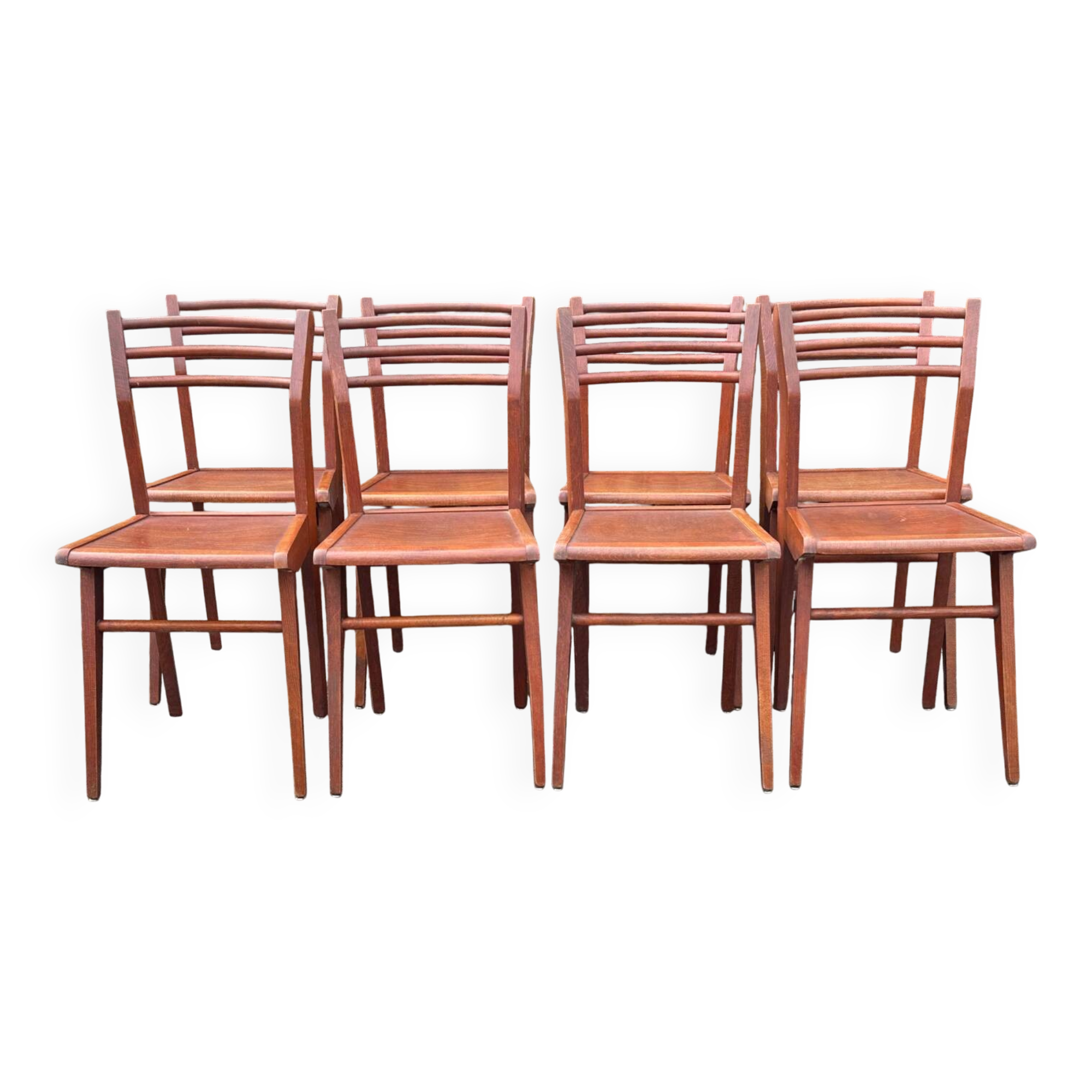 Suite de  8 chaises de Bistrot vintage années 1960