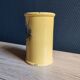 Vintage 1960s Vallauris Yellow Ceramic Vase, Blue Peacock Feather Decor