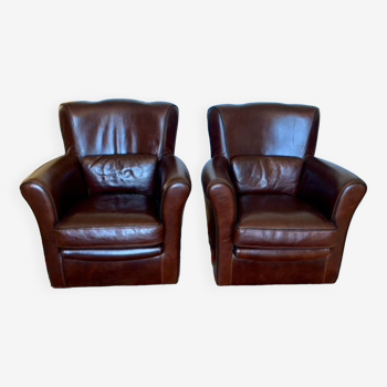 Two club leather armchairs, perfect condition.
