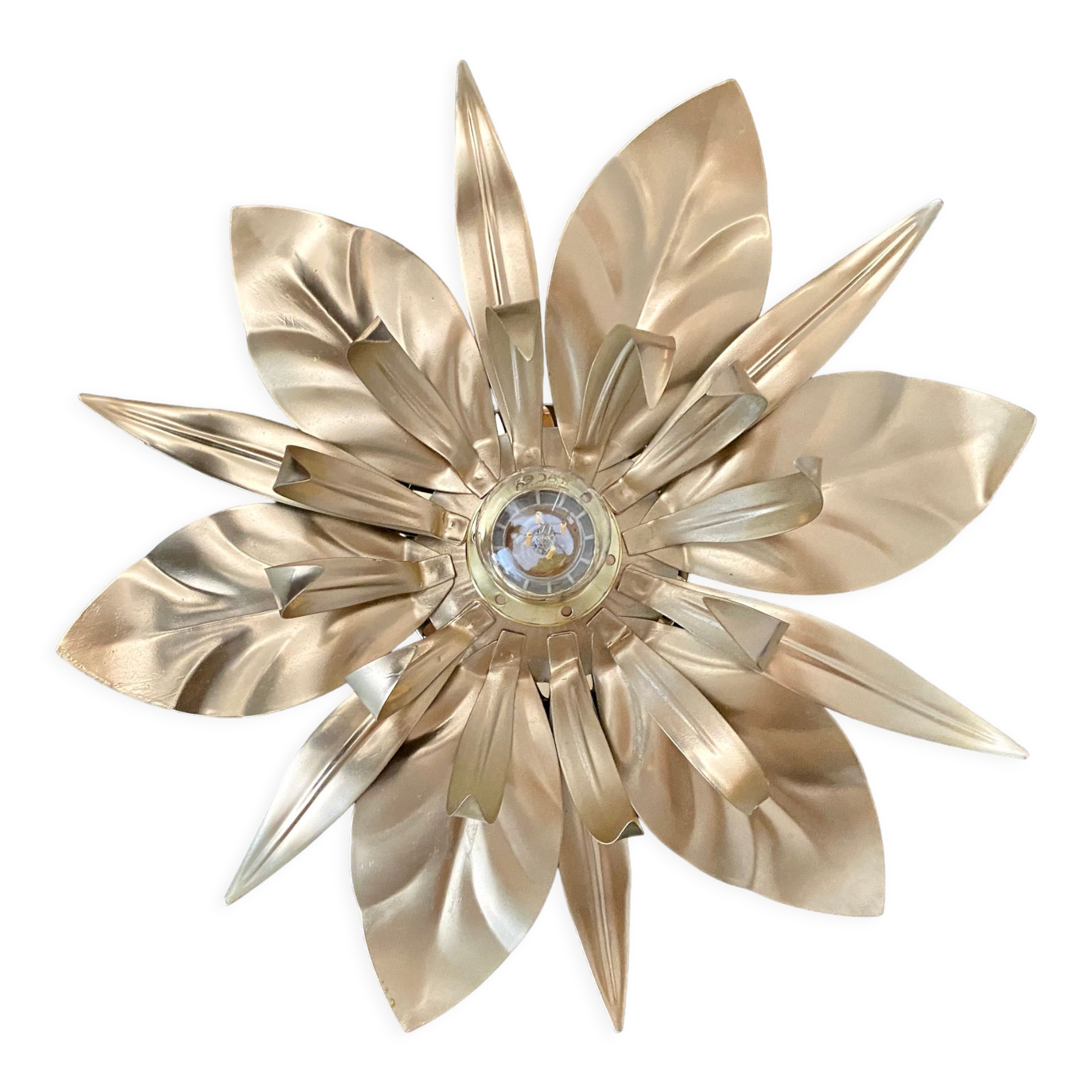 Vintage wall lamp golden leaves