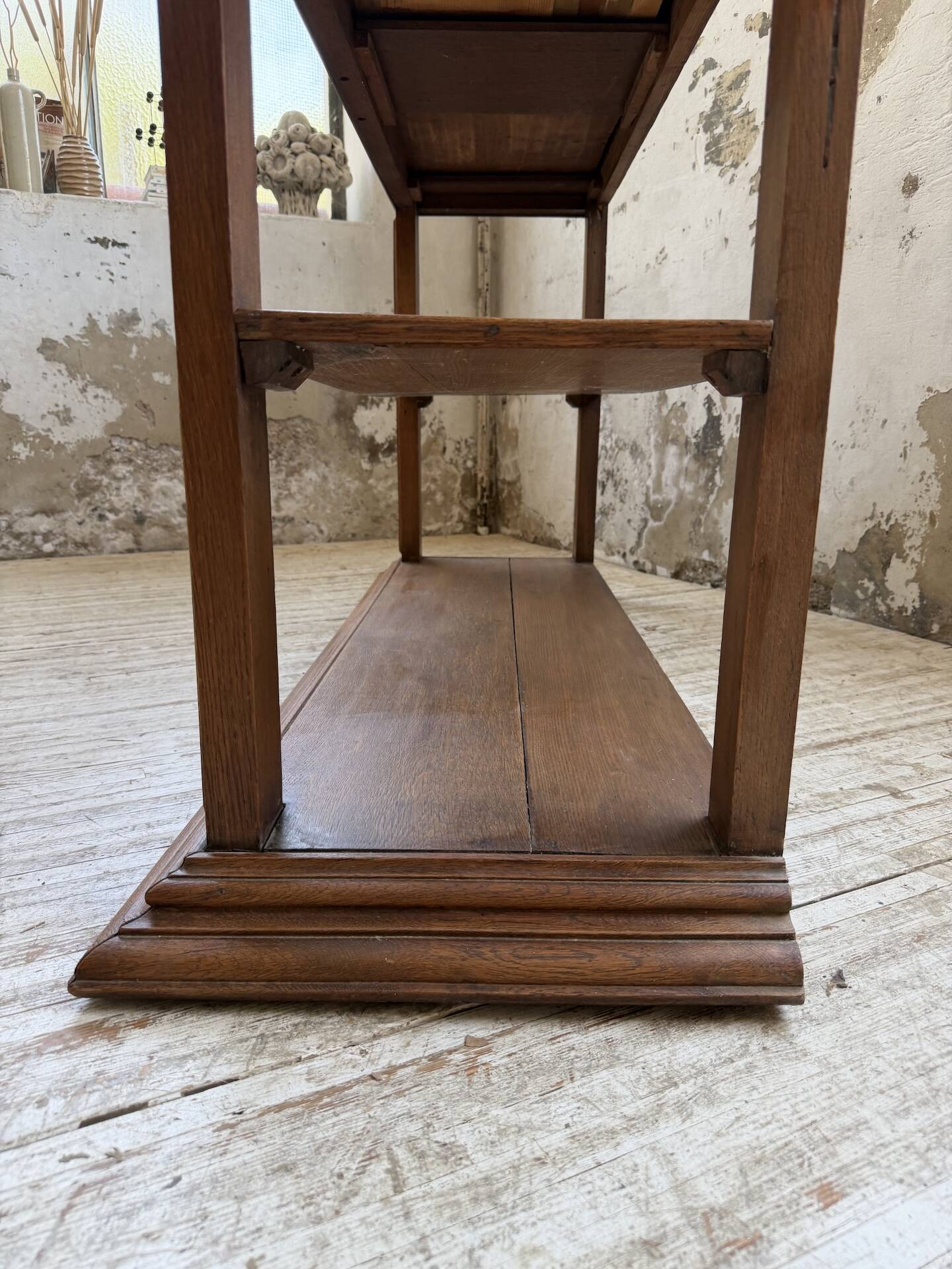 19th-century oak console table
