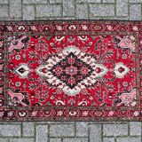 Antique Hand knotted Carpet, vintage rug with a medaillion in the middle