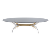 Maria Pergay steel and brass dining table Gerbe 1970