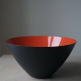 Black and Red Krenit Bowl by Herbert Krenchel, Denmark